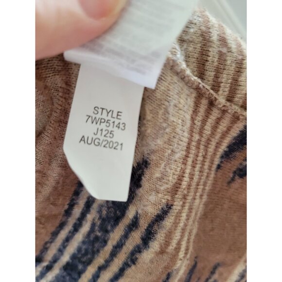 Lucky Brand Womens Blue Aztec Sweater fringe Size Medium - Picture 8 of 9